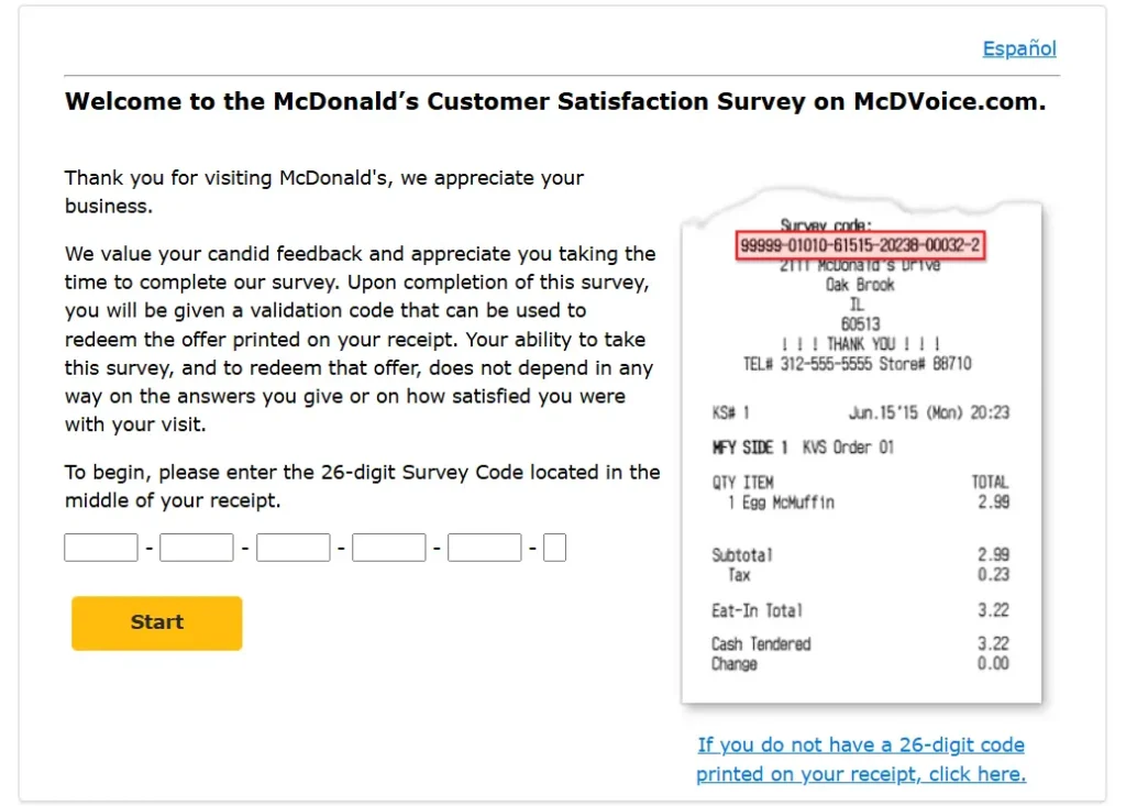 McDVOICE Survey: www.mcdvoice.com Receipt Code, Validation & How to Redeem 1 mcdvoice