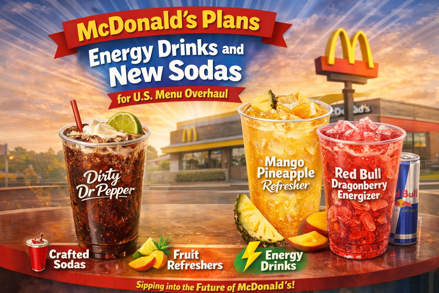 McDonalds new energy drinks and sodas